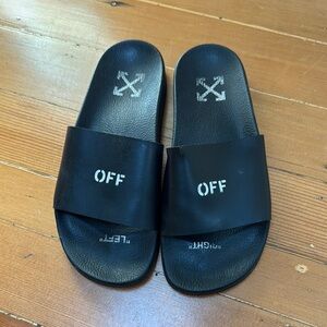 Off-White Black Slide Sandals